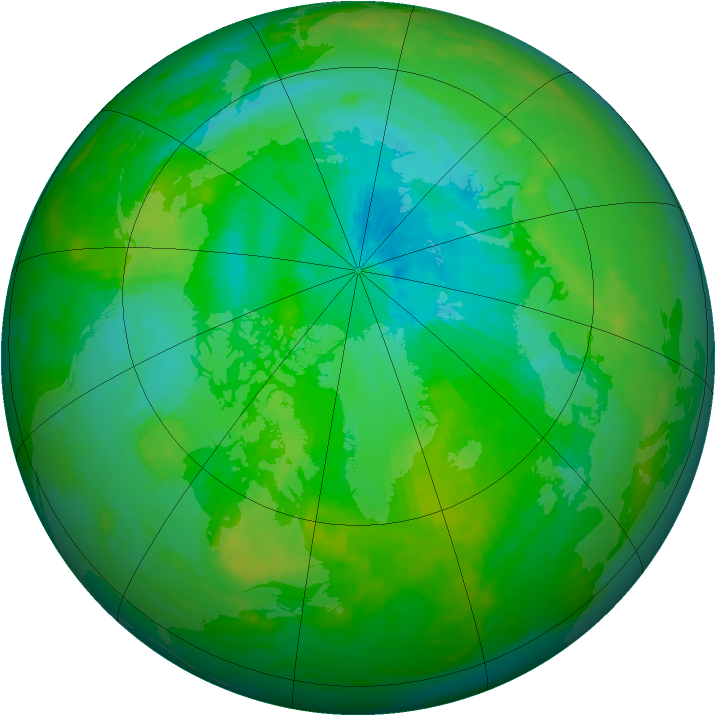 Arctic ozone map for 13 August 1981
